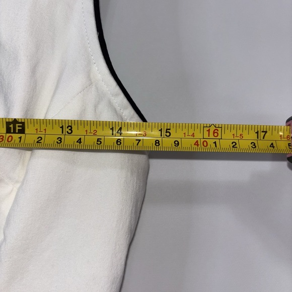 Express Women's Size 10 White Black Trim Sheath Dress Sleeveless Stretch V Neck - Picture 4 of 11